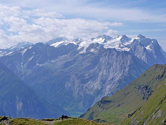 The Bernese Oberland peaks dominate the view to the southwest