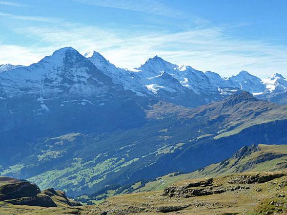 Views of the Bernese Alps from the hike to Schynige Platte