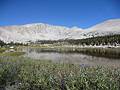 Shallow tarn, framed by Mt. Langley, on the way to Cottonwood Lake #3