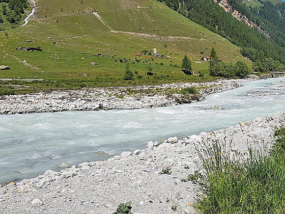 View along the east side of the river