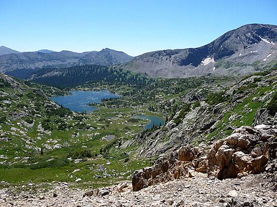 View of the Missouri Lakes Basin from Missouri Pass