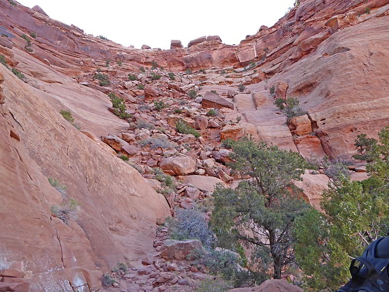 Looking back at the rockslide