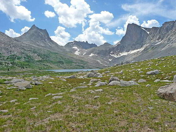 Lee Lake lies nestled in the bowl below the cirque