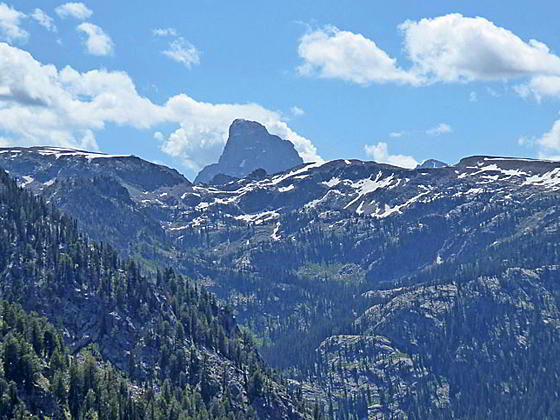 Grand Teton rising beyond the head of South Leigh Canyon 